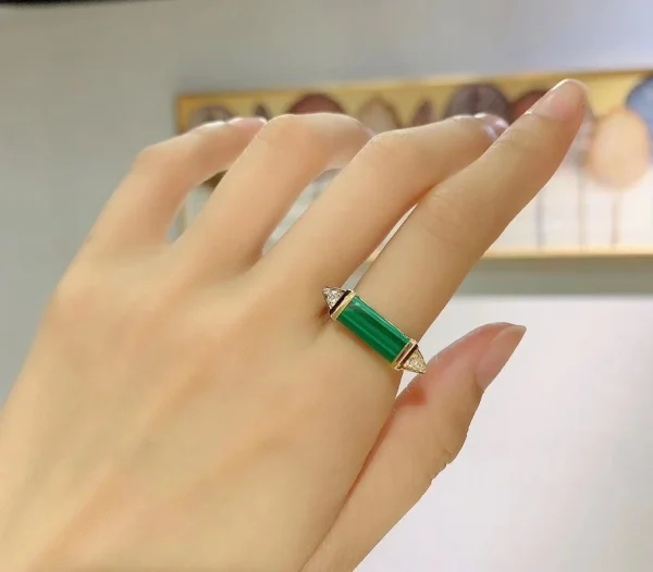 Cartier De Les Berlingots Rings Custom Emerald Gold 18K (2)