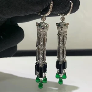 Cartier De Panthère Custom Diamond White Gold 18K Earrings (2)