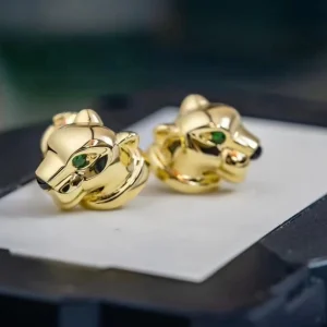 Cartier De Panthère Earrings Custom 18K Gold (2)