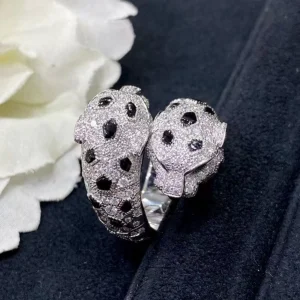 Cartier De Panthère Men Rings Custom 18K White Gold Diamond (2)