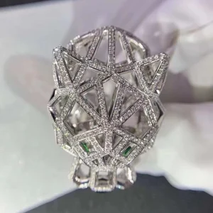 Cartier De Panthere Rings Diamond Custom White Gold 18K (2)