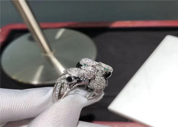 Cartier Les Oiseaux Libérés Parrot Rings Custom Diamond 18K White Gold (2)