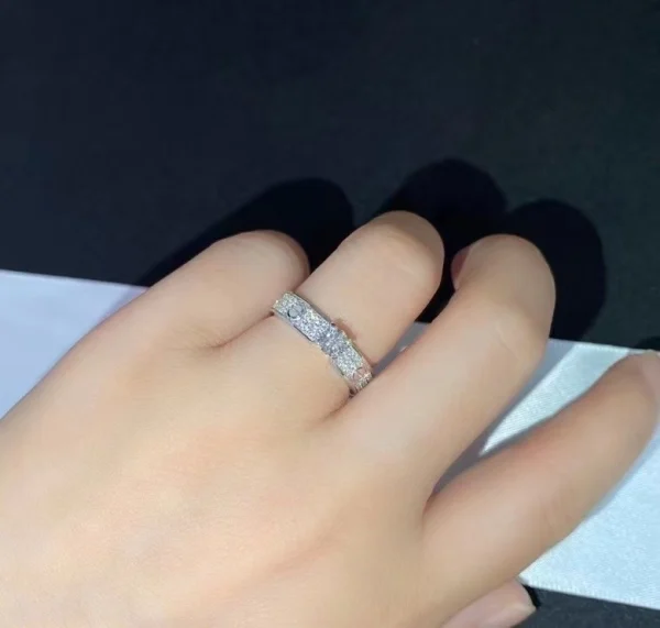 Cartier Love Rings Custom Diamond 18K White Gold (2)