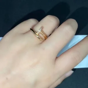 Cartier Nail Rings Custom Diamond 18K Rose Gold (2)