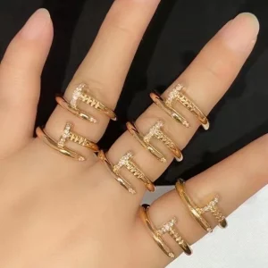 Cartier Nail Rings Custom Diamond 18K Rose Gold (2)