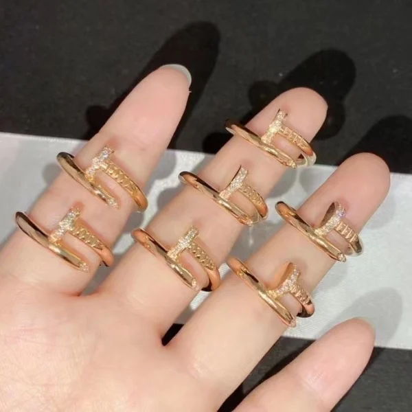 Cartier Nail Rings Custom Diamond 18K Rose Gold (2)