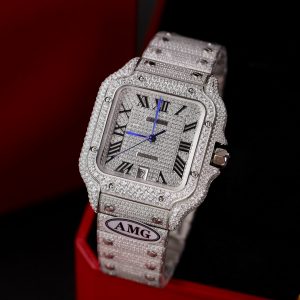 Cartier Santos Custom Full Diamonds CZ AMG Factory Best Replica (3)