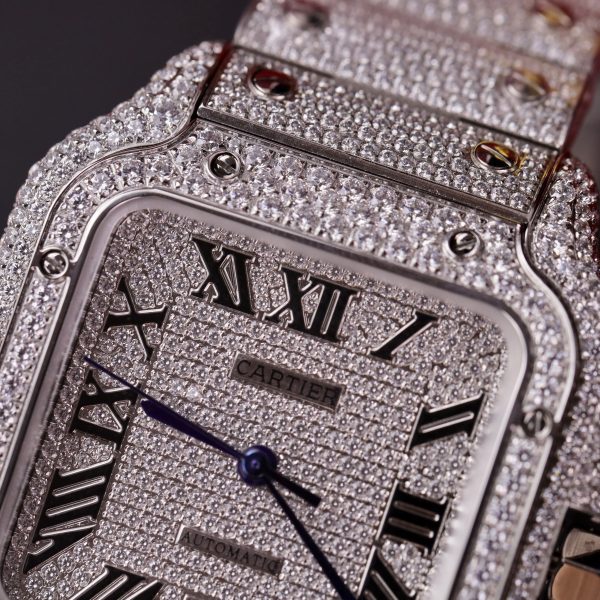 Cartier Santos Custom Full Diamonds CZ AMG Factory Best Replica (3)
