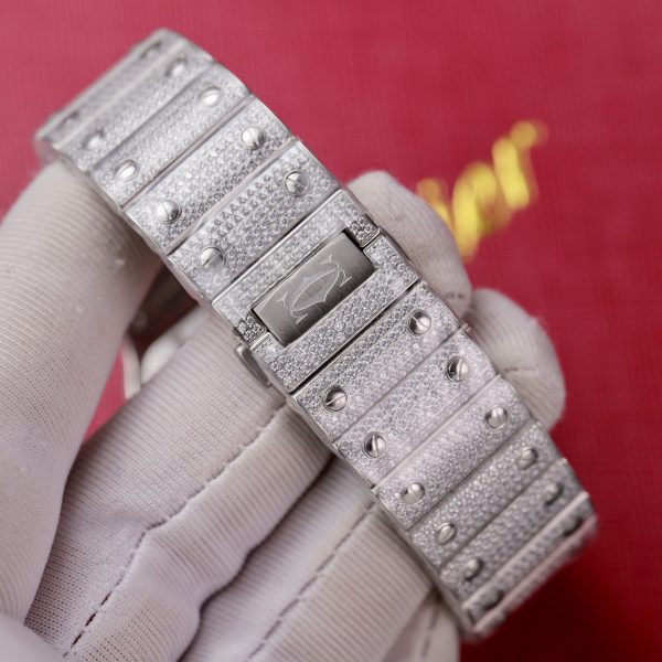 Cartier Santos Custom Full Diamonds CZ AMG Factory Best Replica (3)