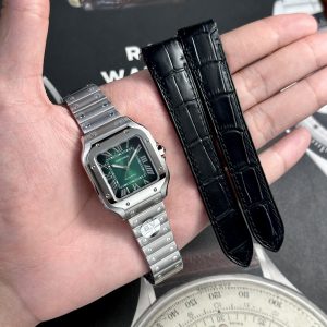 Cartier Santos De Cartier WSSA0061 Green Dial Best Replica Women 35mm (2)