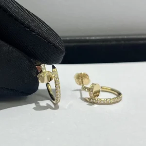 Cartier Womens Earrings Custom Full Diamond 18K Gold (2)