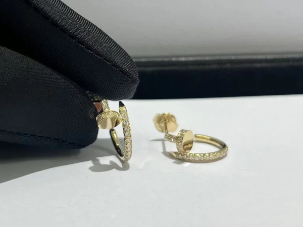 Cartier Womens Earrings Custom Full Diamond 18K Gold (2)