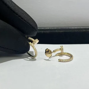 Cartier Womens Earrings Custom Full Diamond 18K Gold (2)