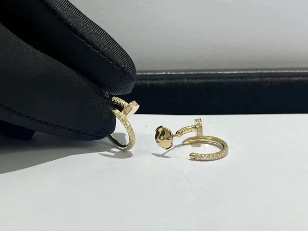 Cartier Womens Earrings Custom Full Diamond 18K Gold (2)