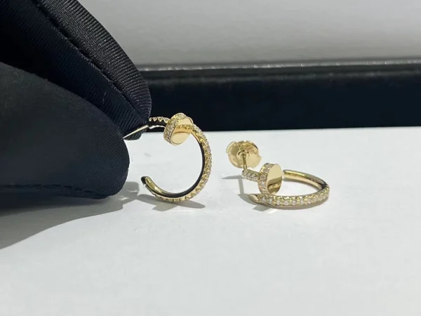 Cartier Womens Earrings Custom Full Diamond 18K Gold (2)