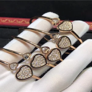 Chopard Happy Hearts Womens Bracelet Custom Diamond 18K Gold (2)