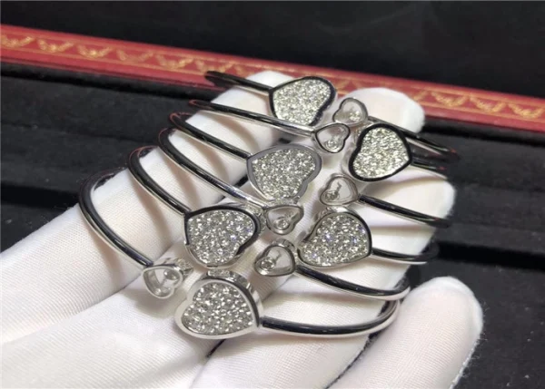 Chopard Happy Hearts Womens Bracelet Custom Diamond 18K Gold (2)