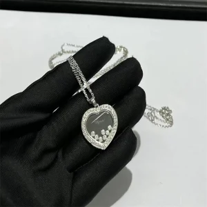 Chopard Happy Spirit Womens Necklace Custom Diamond White Gold 18K (2)