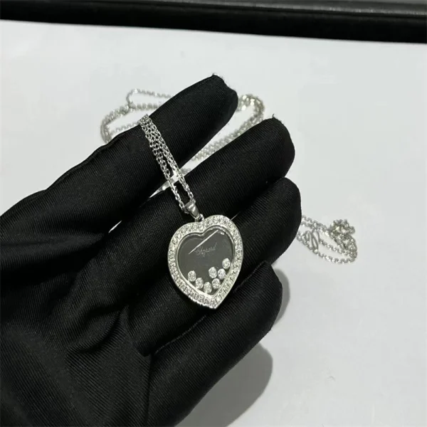 Chopard Happy Spirit Womens Necklace Custom Diamond White Gold 18K (2)