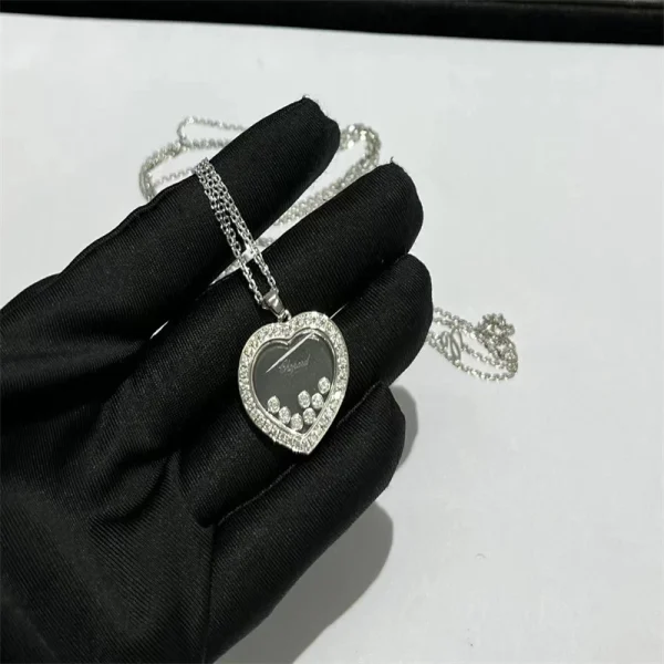 Chopard Happy Spirit Womens Necklace Custom Diamond White Gold 18K (2)