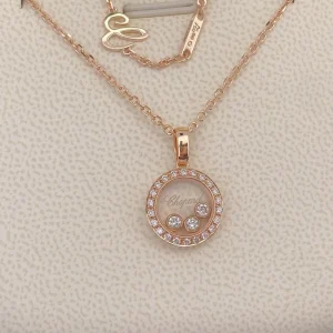 Chopard Happy Women's Necklace Custom 18K Rose Gold Diamond (2)