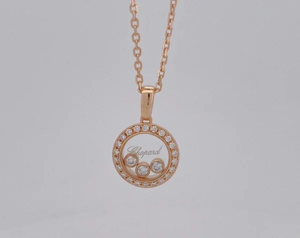 Chopard Happy Women's Necklace Custom 18K Rose Gold Diamond (2)