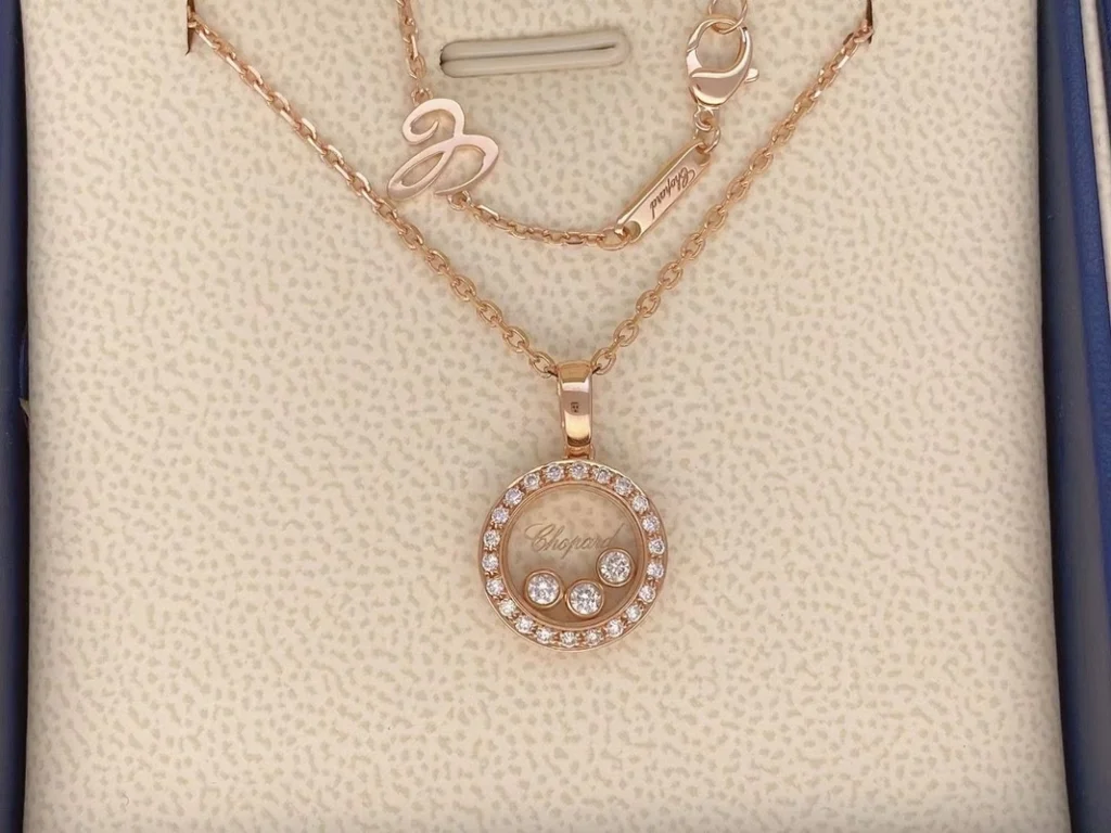 Chopard Happy Women's Necklace Custom 18K Rose Gold Diamond (2)