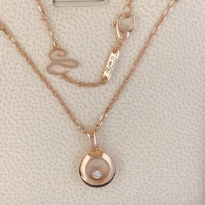 Chopard Happy Womens Necklace Custom Diamond 18K Rose Gold (5)