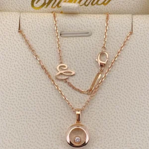 Chopard Happy Womens Necklace Custom Diamond 18K Rose Gold (5)