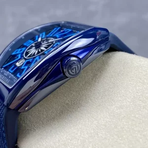 Franck Muller V45 Yachting Ceramic Blue Replica Watches 45mm (5)