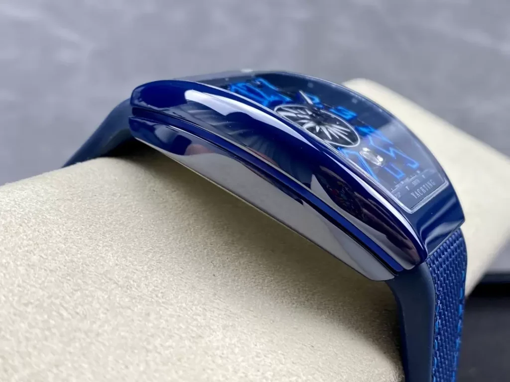 Franck Muller V45 Yachting Ceramic Blue Replica Watches 45mm (5)