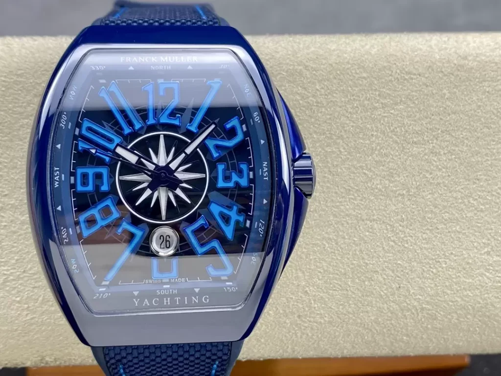 Franck Muller V45 Yachting Ceramic Blue Replica Watches 45mm (5)