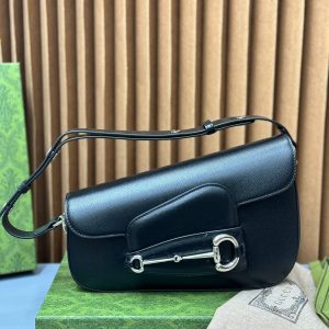 Gucci Horsebit 1955 Black Womes Replica Bags Size 26cm (2)