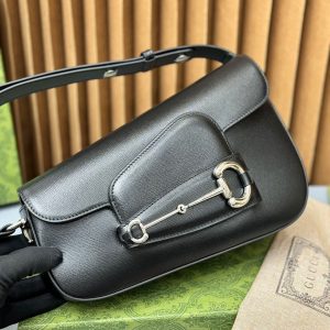 Gucci Horsebit 1955 Black Womes Replica Bags Size 26cm (2)