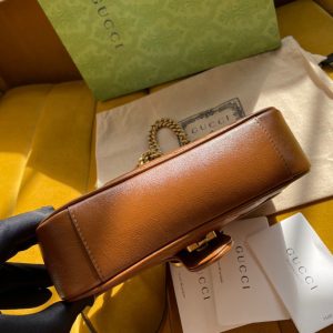 Gucci Marmont Womens Brown Replica Bags Lock Gold Size 22cm (2)