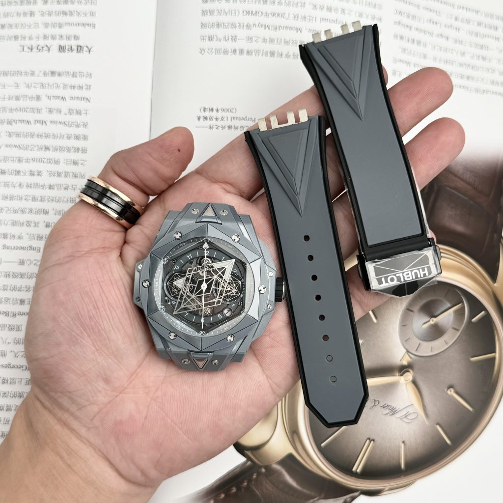 Hublot Big Bang Sang Bleu II Ceramic Gray Replica Watch BBF 45mm (9)
