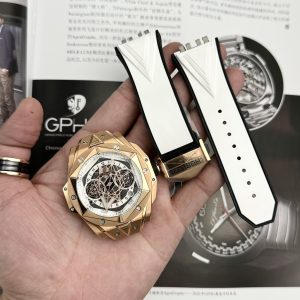 Hublot Big Bang Sang Bleu II King Gold White Replica BB Factory 45mm (2)