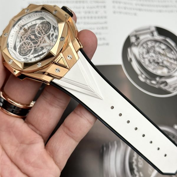 Hublot Big Bang Sang Bleu II King Gold White Replica BB Factory 45mm (2)