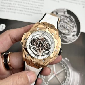 Hublot Big Bang Sang Bleu II King Gold White Replica BB Factory 45mm (2)