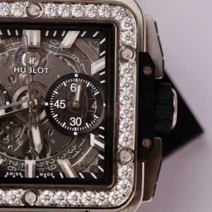 Hublot Square Bang Titanium Custom Bezel Diamonds Moissanite BBF Factory (3)