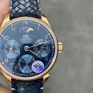 IWC Portugieser IW503312 Blue Dial Replica Watch APS Factory 42mm (9)