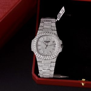 Patek Philippe Iced Out Customs Full Moissanite Diamonds Nautilus 5719 Best Quality 40mm (1)