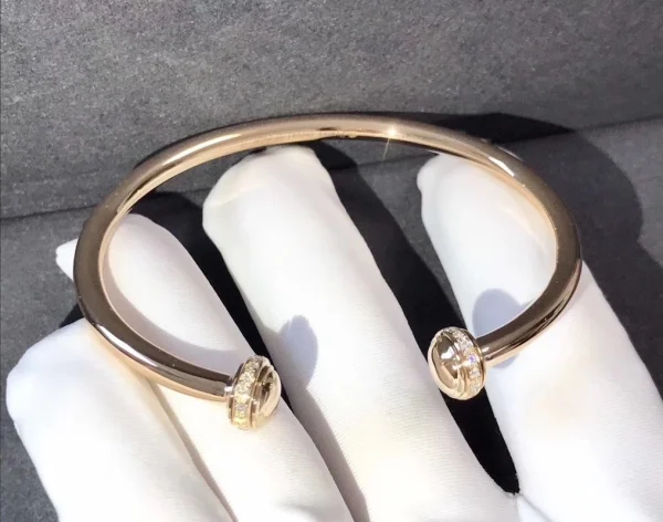 Piaget Possession Open Bangle Bracelet Custom Diamond 18K Rose Gold (2)