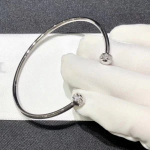 Piaget Possession Open Bangle Bracelet Diamond 18K White Gold Custom (2)