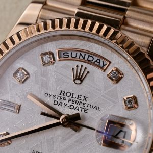 Rolex Day-Date 128235 18K Gold Wrapped Custom Meteorite Dial & Moissanite Diamonds 36mm (1)