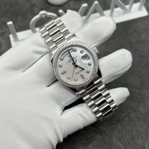 Rolex Day-Date 128349RBR 18K White Gold & Natural Diamonds MOP 36mm (1)