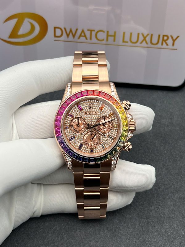 Rolex Daytona 116595RBOW 18K Solid Gold & Naturals Diamonds Gemstones 40mm (1)