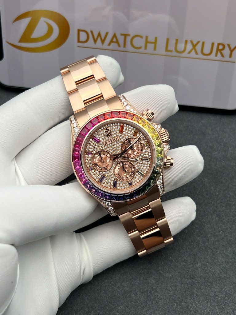 Rolex Daytona 116595RBOW 18K Solid Gold & Naturals Diamonds Gemstones 40mm (1)