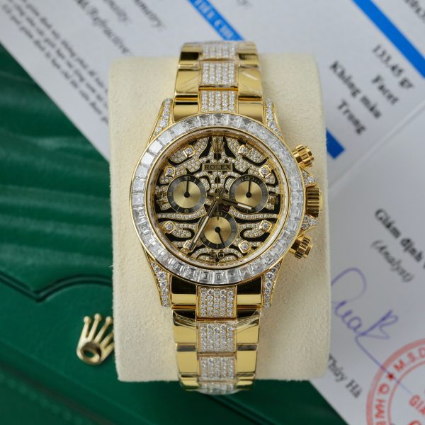 Rolex Daytona Eye Of Tiger Gold Wrapped Customs Moissanite Diamonds (13)