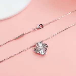 Van Cleef & Arpels Alhambra Pendant Necklace Custom 18K White Gold (2)